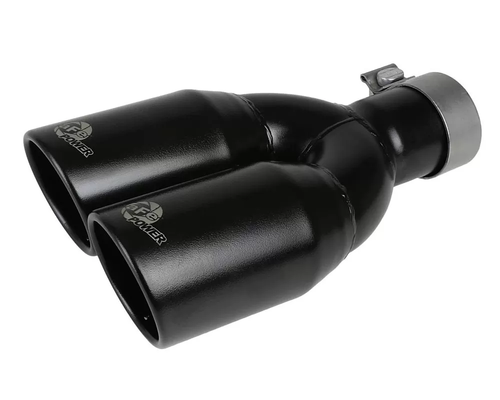 aFe POWER Mach Force-Xp 409 Stainless Steel Clamp-on Exhaust Tip Black - 49T25374-B12