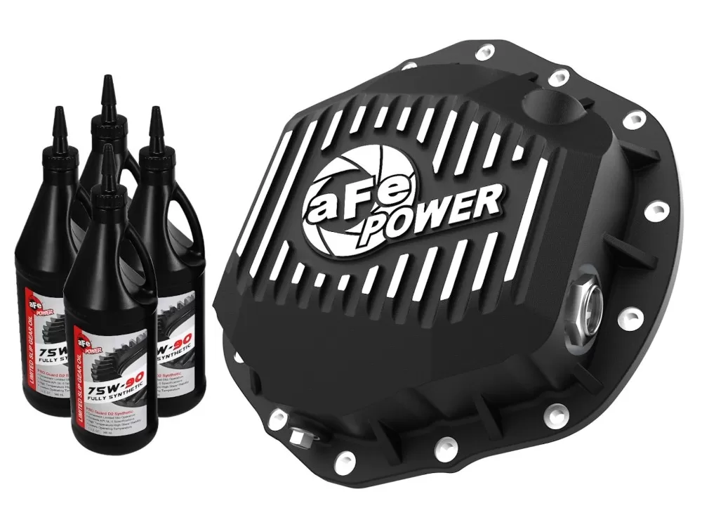 aFe POWER Pro Series Rear Differential Black Cover w/ Machined Fins & Gear Oil Ram 2500 | 3500 2019-2020 - 46-71151B