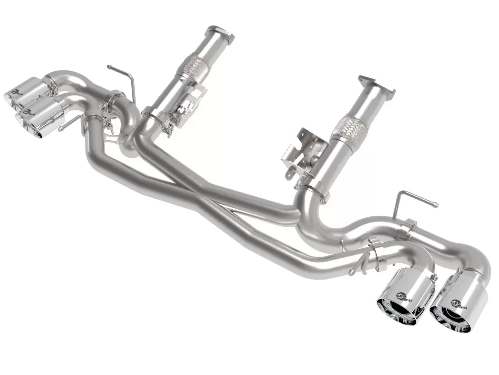 aFe POWER Mach Force-XP Catback Exhaust System w/ Polished Tips Chevrolet Corvette C8 V8 6.2L 2020 - 49-34127NM-P