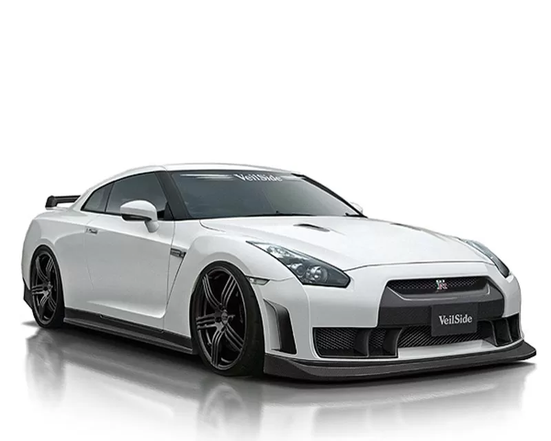 VeilSide 2009-2011 Nissan Skyline GTR R35 Ver. I Model Front Lip Spoiler (FRP) 1 Small Emblem - NOTE: Can be use for 2012-2020 Vehicle with using VeilSide Front Bumper. - AE102-02