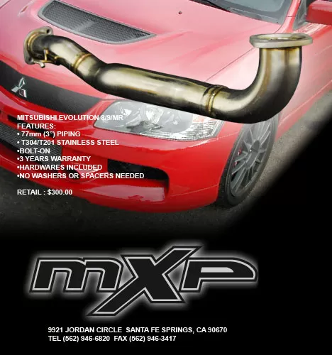 MXP Stainless Pre-Cat Downpipe Mitsubishi Evolution VIII IX MR 2003-2007 - MXDPCT9A