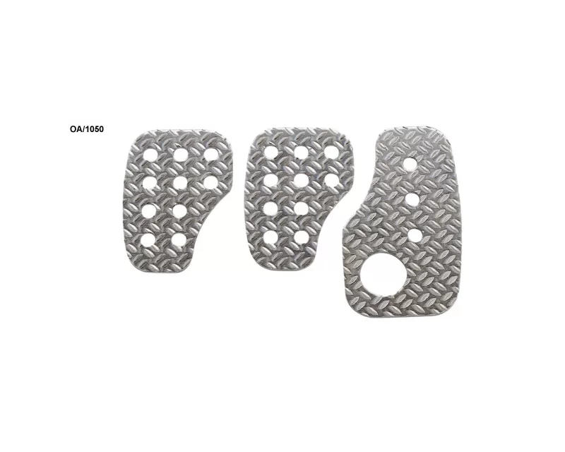 OMP 3-Pedal Set Pre-Curved Knurled Aluminum for Rally Cars - OA0-1050