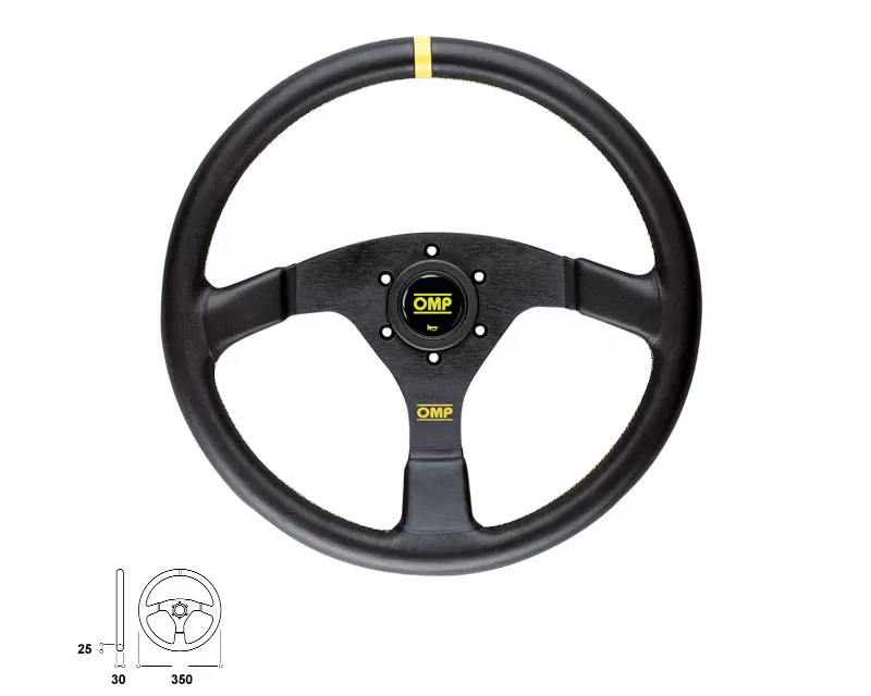 OMP Velocita Steering Wheel Black Leather - OD0-1957-071