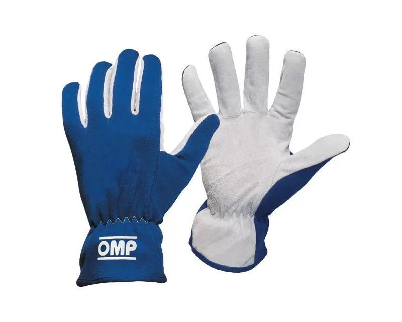 OMP Racing Blue Rally Racing Gloves | L - IB0-0702-A01-041-L
