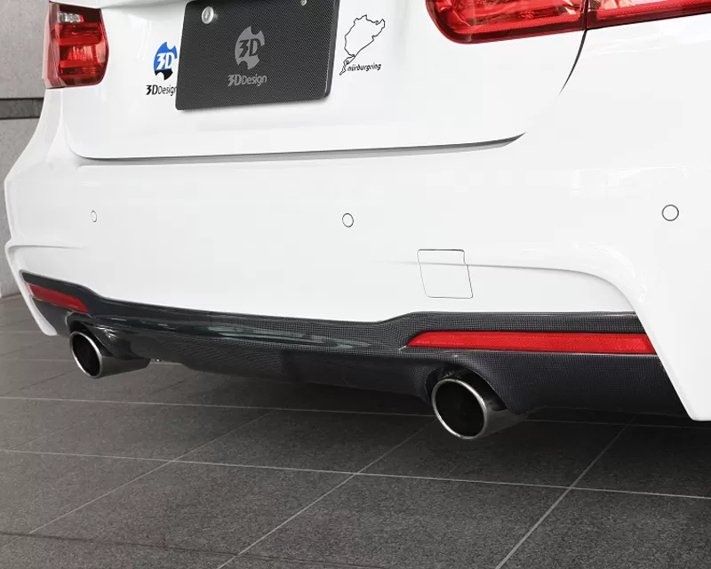 3D Design Carbon Fiber Rear Diffuser Dual Tip BMW 335i F30 | F31 M Sport 12-15 - 3108-23031