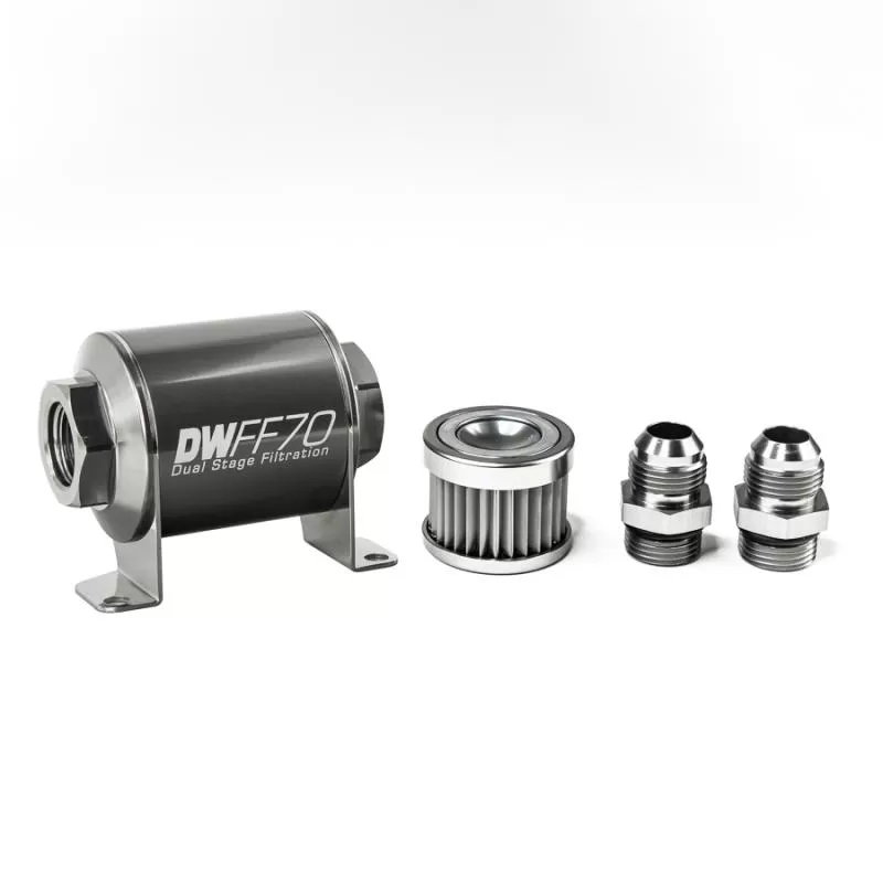 DeatschWerks -10AN, 5 micron, 70mm In-line fuel filter kit - 8-03-070-005K-10