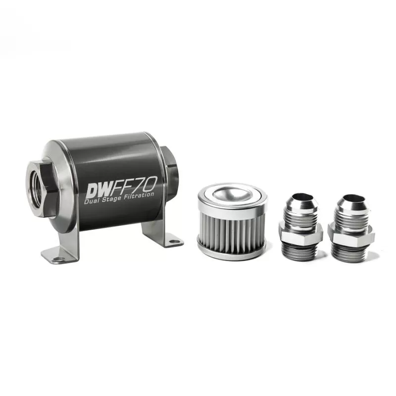 DeatschWerks -10AN, 10 micron, 70mm In-line fuel filter kit - 8-03-070-010K-10