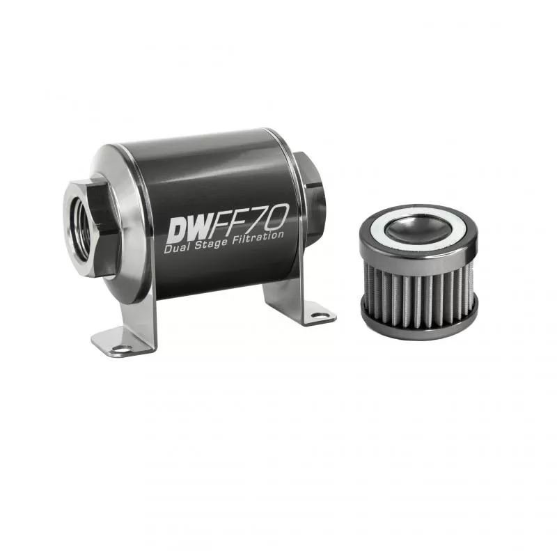 DeatschWerks -10AN Female, 40 micron, 70mm In-line fuel filter kit - 8-03-070-040K