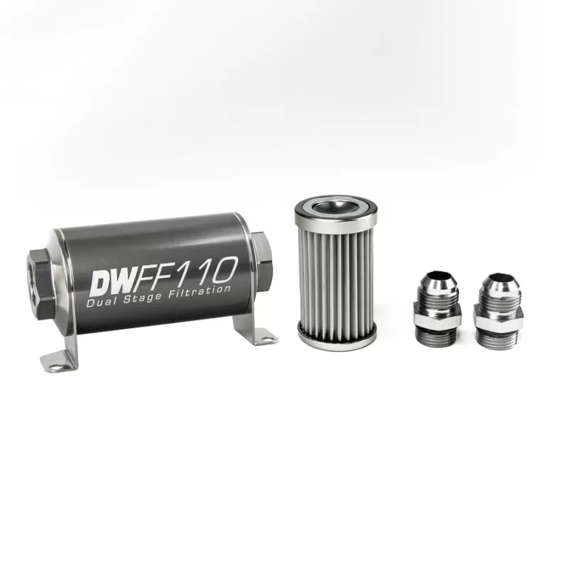 DeatschWerks -10AN, 5 micron, 110mm In-line fuel filter kit - 8-03-110-005K-10
