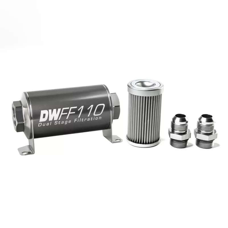 DeatschWerks -10AN, 10 micron, 110mm In-line fuel filter kit - 8-03-110-010K-10