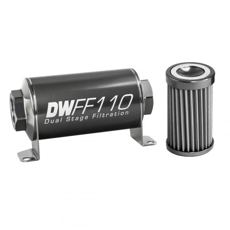 DeatschWerks -10AN Female, 40 micron, 110mm In-line fuel filter kit - 8-03-110-040K