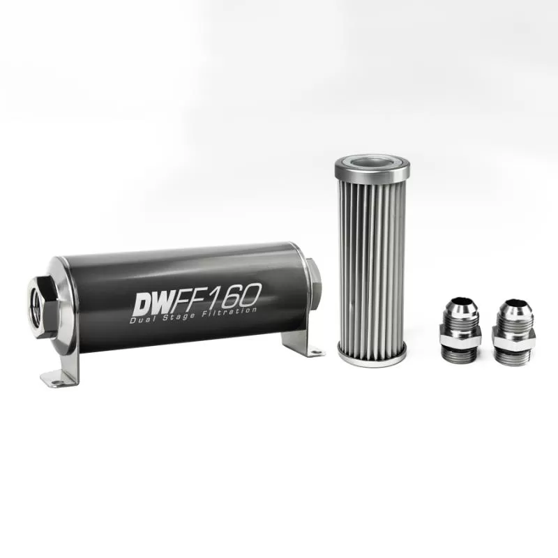 DeatschWerks -10AN, 5 micron, 160mm In-line fuel filter kit - 8-03-160-005K-10