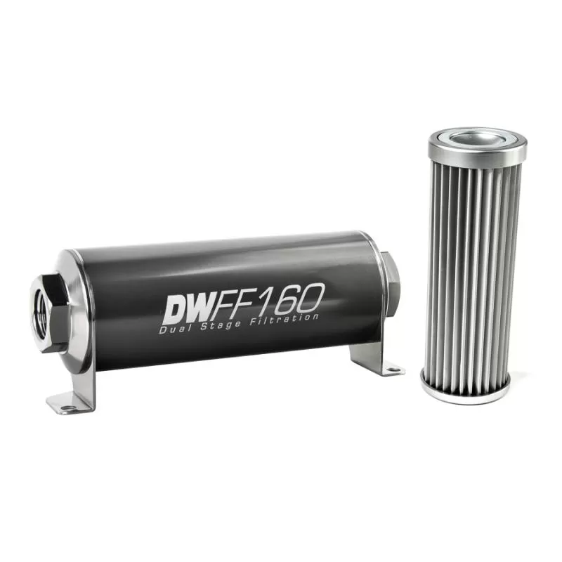 DeatschWerks -10AN Female, 5 micron, 160mm In-line fuel filter kit - 8-03-160-005K
