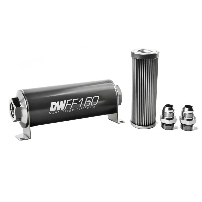 DeatschWerks -10AN, 10 micron, 160mm In-line fuel filter kit - 8-03-160-010K-10
