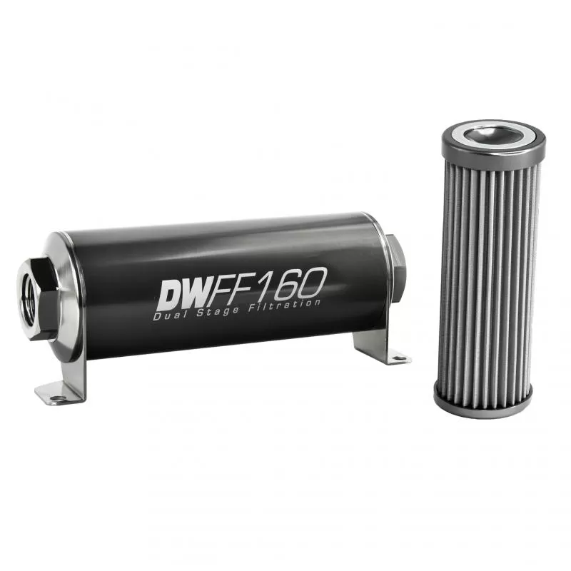 DeatschWerks -10AN Female, 40 micron, 160mm In-line fuel filter kit - 8-03-160-040K