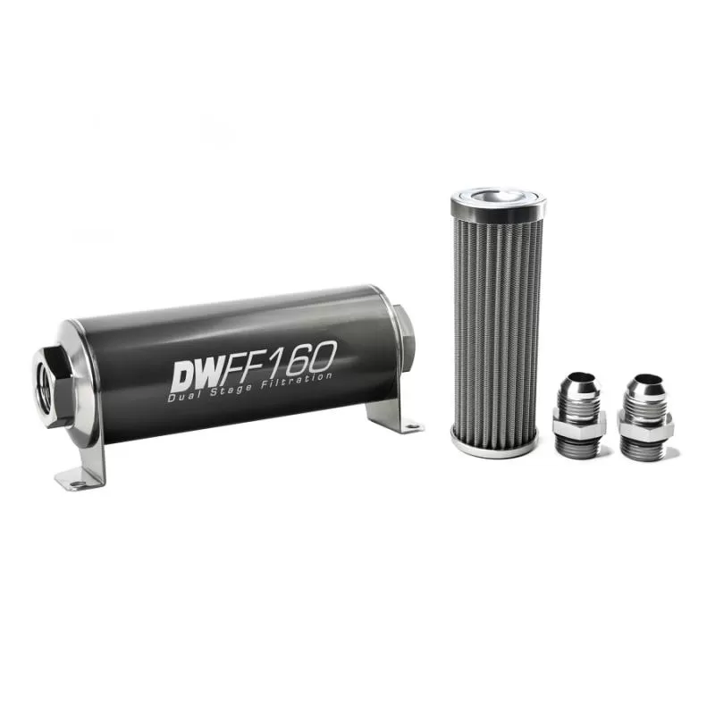 DeatschWerks -10AN, 100 micron, 160mm In-line fuel filter kit - 8-03-160-100K-10