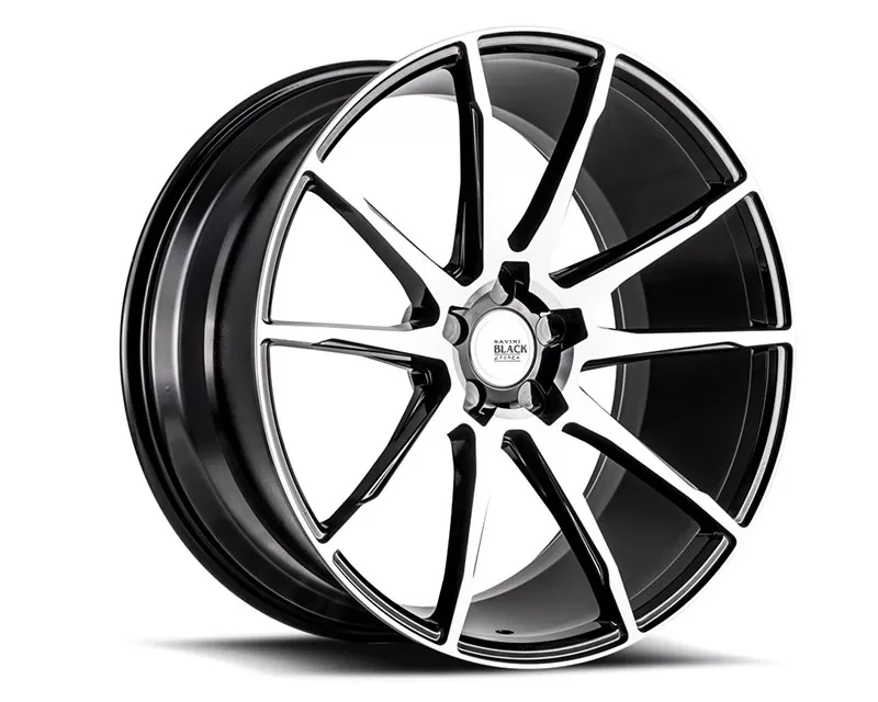 Savini di Forza Machined Black with Black Lip BM12 Wheel 22x10.5 5x120.65 53mm - BM12-22105547M5370