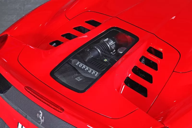 Capristo Exhaust Clear Bottom Carbon and Primed Glass Bonnet Ferrari 458 Spider 2011-2015 - 03FE004100062L