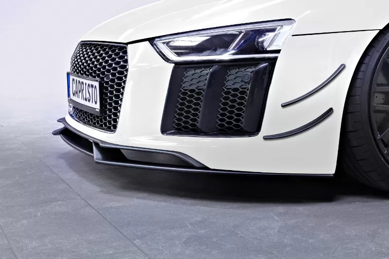 Capristo Matte Carbon Front Fins |Front Spoiler Audi R8 V10 Plus 2015 | Audi R8 Gen2 V10 2016-2019 - 10AU00810009KM