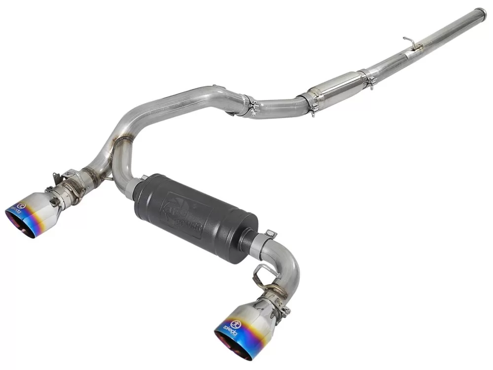 Takeda 3" Stainless Catback Exhaust System w/ Blue Flame Tip Ford Focus RS 16-18 I4-2.3L (t) - 49-33103-L