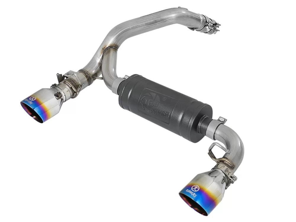 Takeda 3" Stainless Axle-Back Exhaust System w/ Blue Flame Tip Ford Focus RS 16-18 I4-2.3L (t) - 49-33104-L