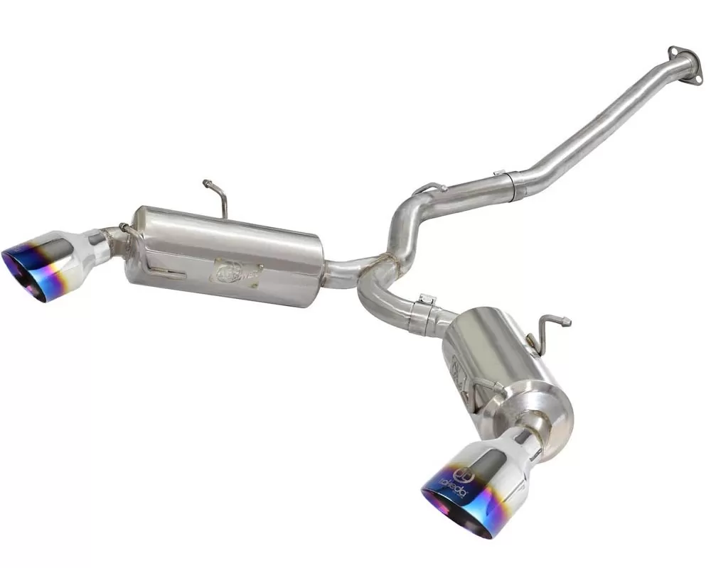 Takeda 2-1/2" Stainless Catback Exhaust System w/ Blue Flame Tips Scion FRS | Subaru BRZ | Toyota GT-86 2012-2020 - 49-36023-L