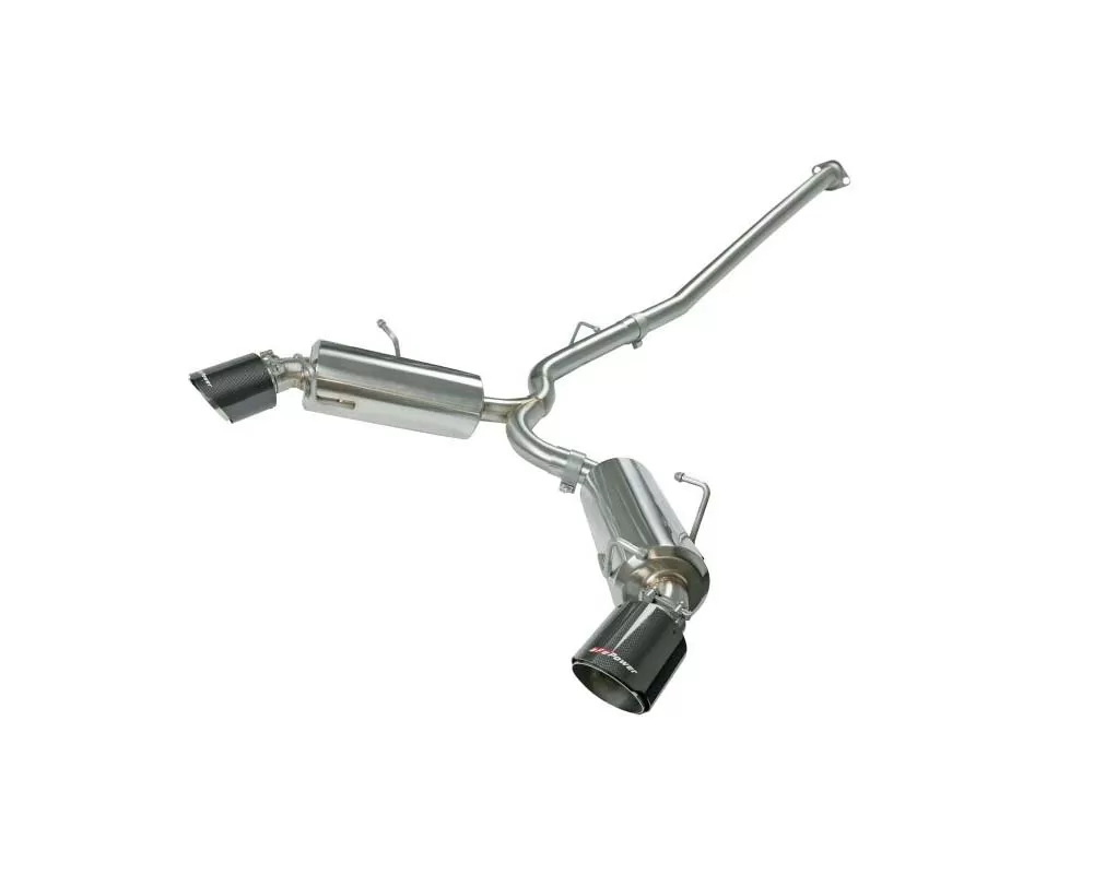 Takeda 2-1/2 IN 304 Stainless Steel Catback Exhaust System w/Carbon Fiber Tip - 49-36023-C