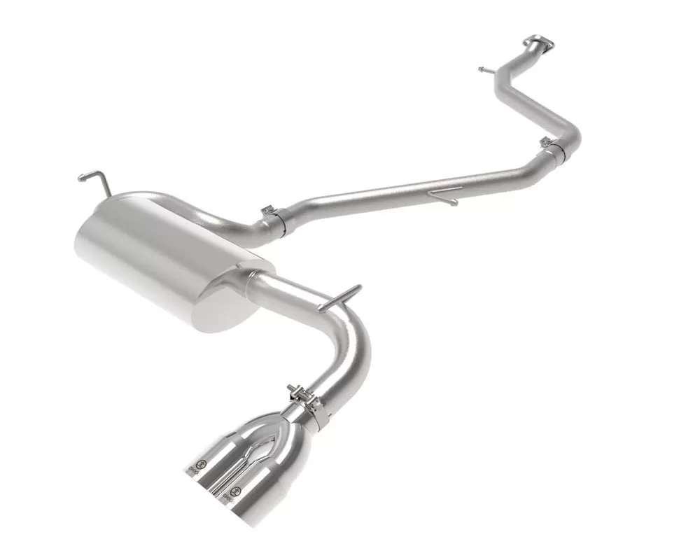 Takeda 2" to 2-1/2" 304 Stainless Catback Exhaust System w/ Polished Tips Toyota C-HR L4 2.0L 2018-2021 - 49-36044-P