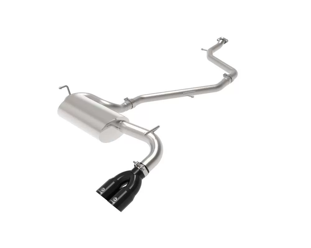 Takeda 2 IN to 2-1/2 IN 304 Stainless Steel Catback Exhaust System w/Black Tip - 49-36044-B