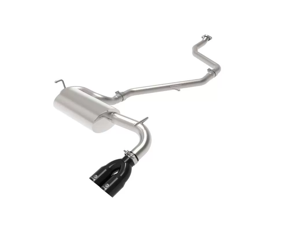 Takeda 2 IN to 2-1/2 IN 304 Stainless Steel Catback Exhaust System w/Black Tip - 49-36047-B