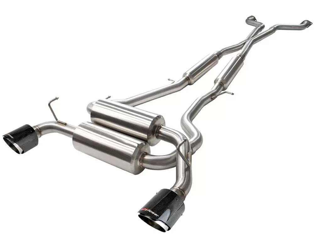 Takeda 2-1/2" 304 Stainless Catback Exhaust System w/ Carbon Fiber Tips Infiniti G37 | Q60 Coupe V6 3.7L 2008-2015 - 49-36103-C