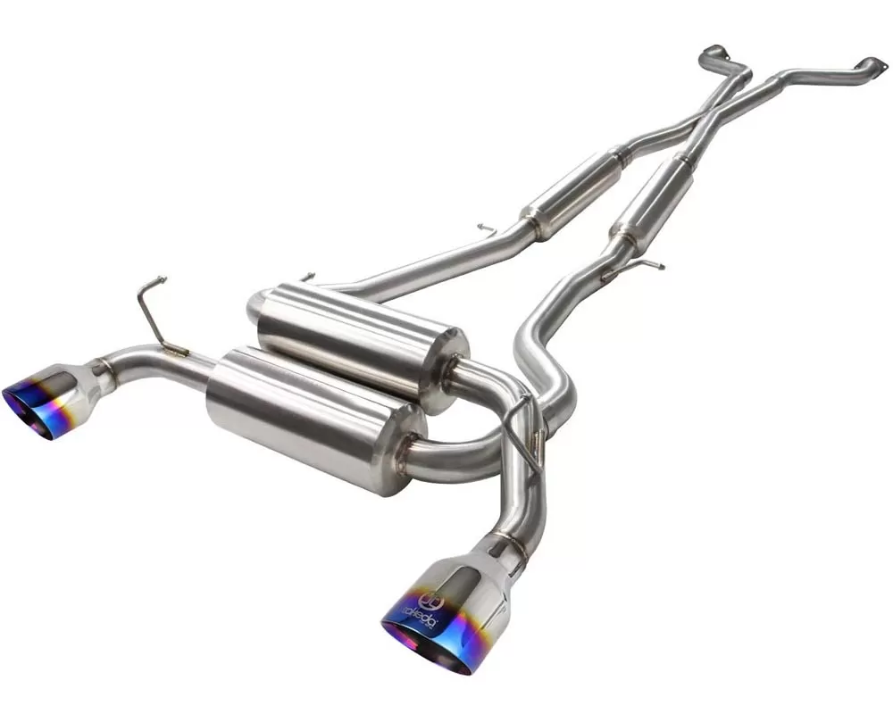 Takeda 2-1/2" 304 Stainless Catback Exhaust System w/ Blue Flame Tips Infiniti G37 | Q60 Coupe V6 3.7L 2008-2015 - 49-36103-L