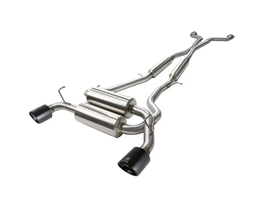 Takeda 2-1/2 IN 304 Stainless Steel Catback Exhaust System w/Black Tips - 49-36103-B