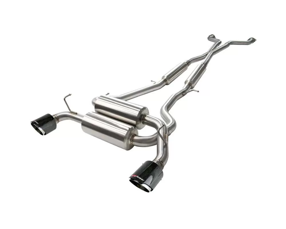 Takeda 2-1/2 IN 304 Stainless Steel Catback Exhaust System w/Carbon Fiber Tips - 49-36103-C