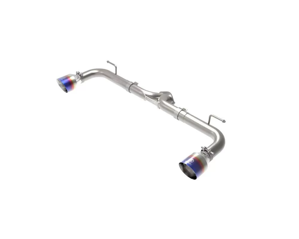 Takeda 2-1/2 IN 304 Stainless Steel Axle-Back Exhaust System w/Blue Flame Tips - 49-37014-L