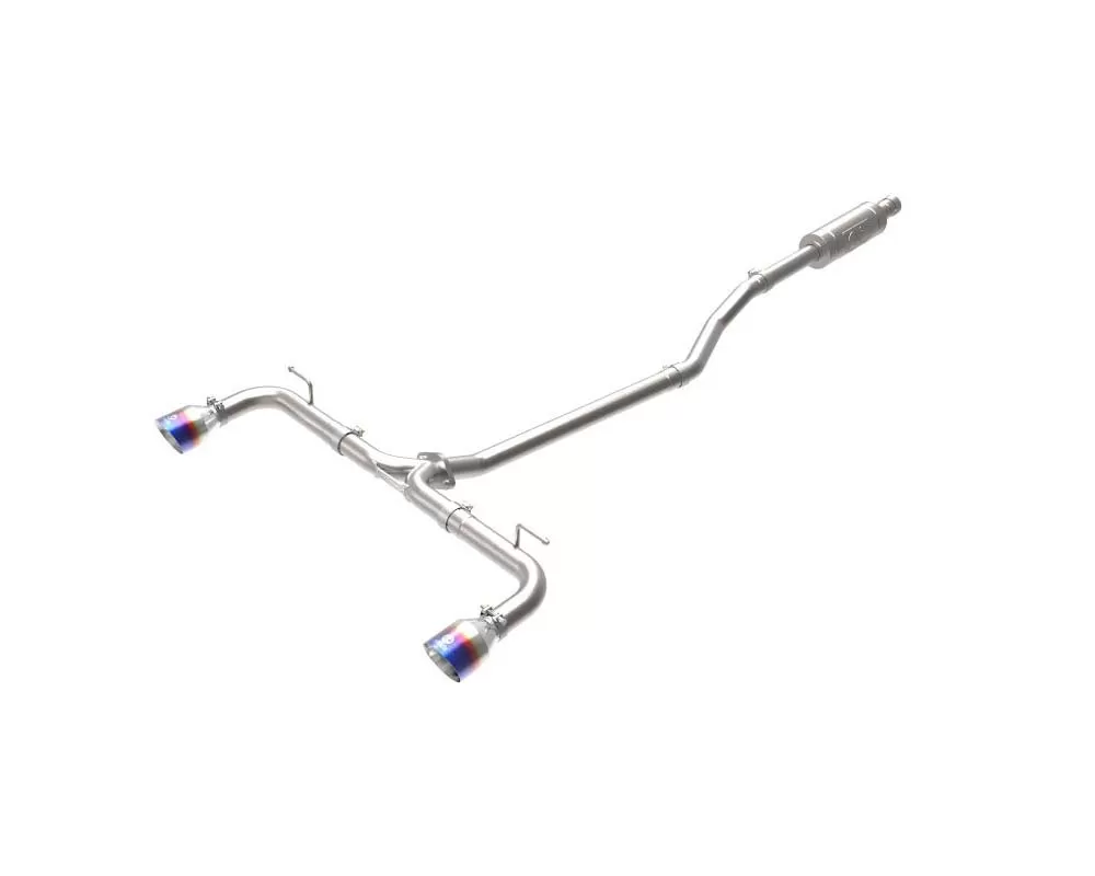 Takeda 2-1/2 IN 304 Stainless Steel Catback Exhaust System w/Blue Flame Tips - 49-37015-L