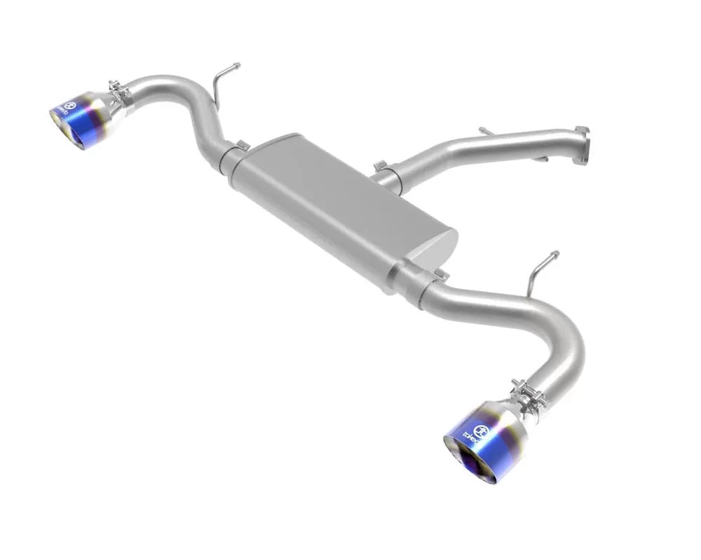 Takeda 2-1/2" 409 Stainless Axle-Back Exhaust System w/ Blue Flame Tips Hyundai Elantra GT | i30 L4 1.6L 2017-2021 - 49-47016-L