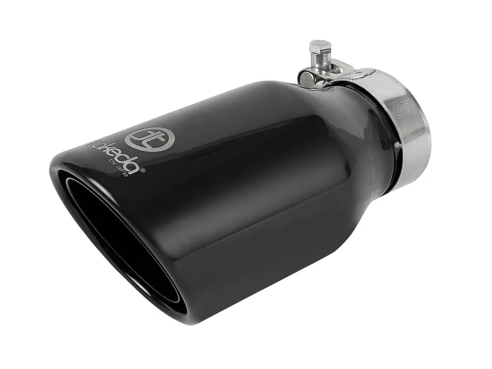 Takeda Universal Clamp-on Exhaust Tip Black 2-1/2 IN Inlet x 4 IN Outlet x 8 IN L - 49T25404-B08