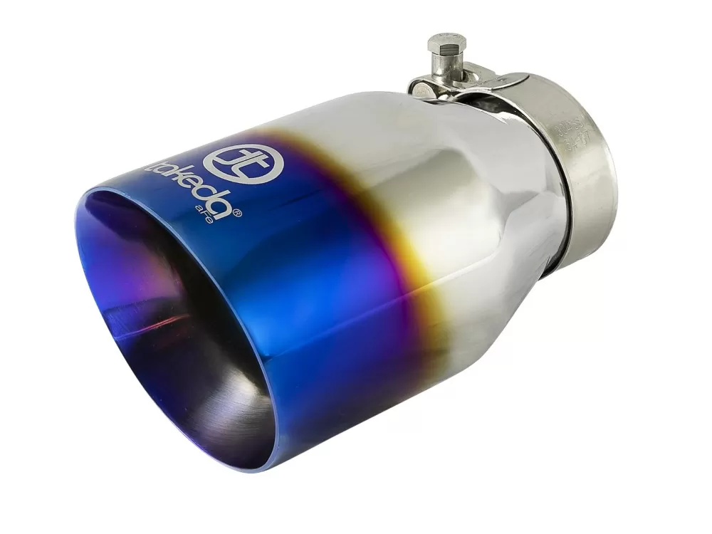 Takeda Universal Clamp-on Exhaust Tip Blue Flame 2-1/2 IN Inlet x 4 IN Outlet x 7 IN L - 49T25404-L07