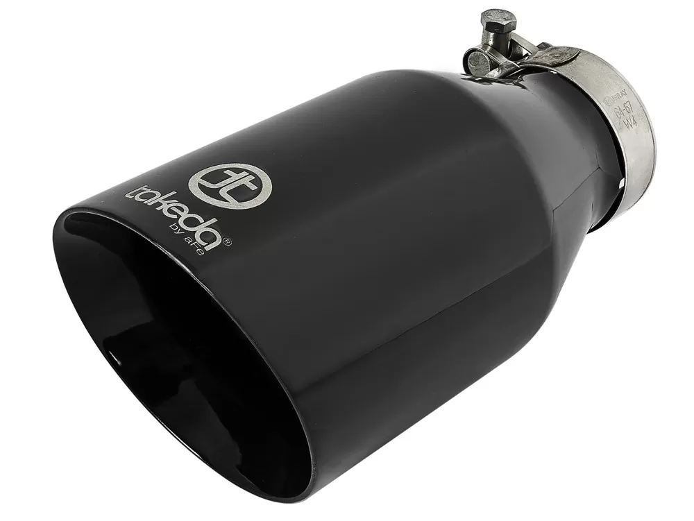 Takeda Universal Clamp-on Exhaust Tip Black 2-1/2 IN Inlet x 4-1/2 IN Outlet x 9 IN L - 49T25454-B09