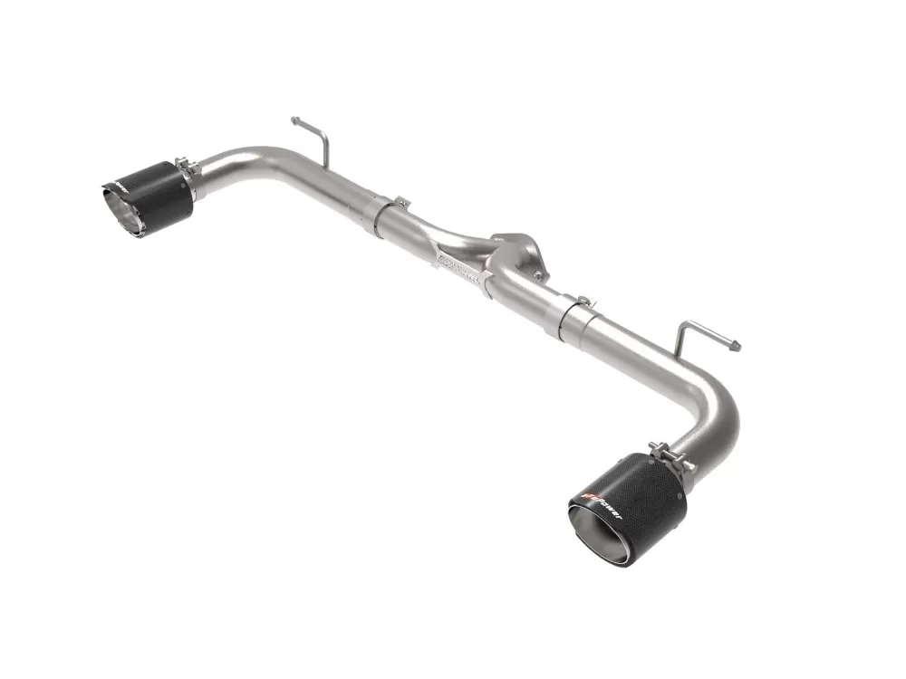 Takeda 2-1/2" 304 Stainless Axle-Back Exhaust System w/ Carbon Fiber Tips Mazda 3 L4 2.0L|2.5L 2014-2018 - 49-37014-C