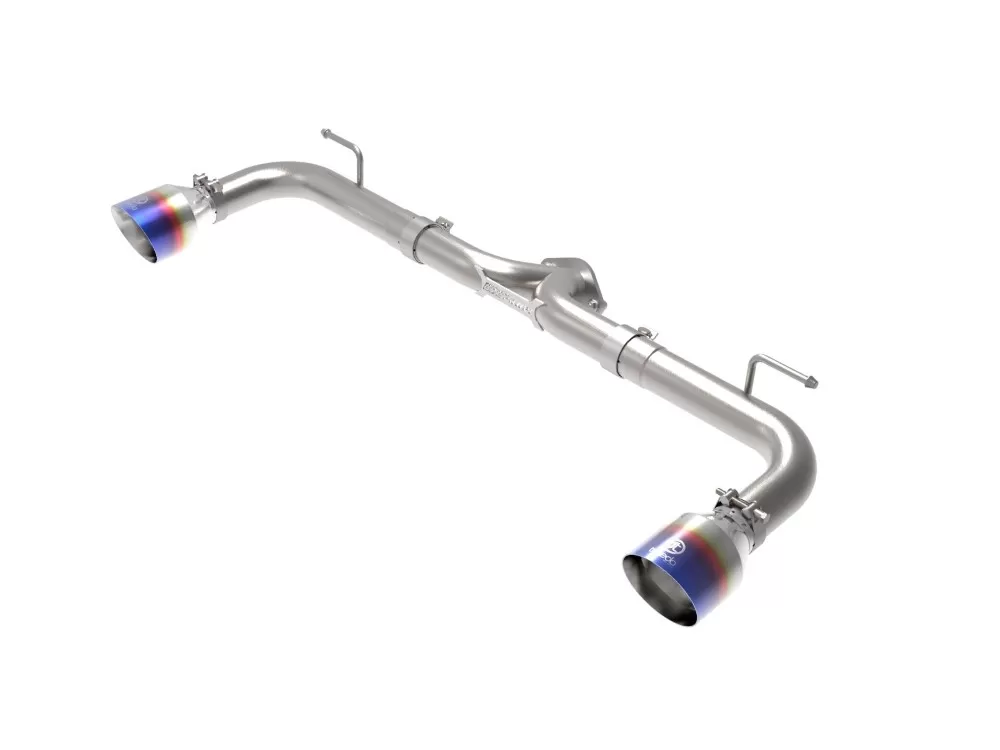 Takeda 2-1/2" 304 Stainless Axle-Back Exhaust System w/ Blue Flame Tips Mazda 3 L4 2.0L|2.5L 2014-2018 - 49-37014-L
