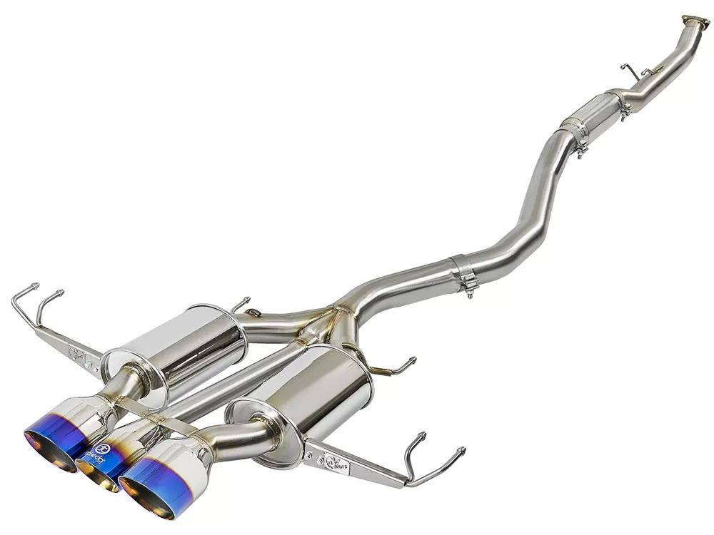 Takeda 3" 304 Stainless Catback Exhaust System w/ Blue Flame Tips Honda Civic Type R L4 2.0L 2017-2021 - 49-36616-L