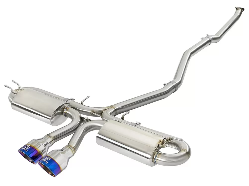 Takeda 3" - 2-1/2" 304 Stainless Catback Exhaust System w/ Blue Flame Tips Honda Civic Si Coupe L4 1.5L 2017-2020 - 49-36618-L