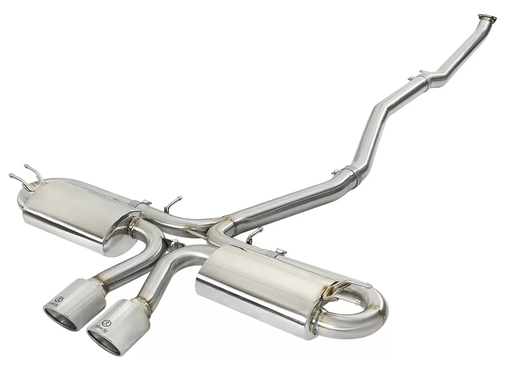 Takeda 3" - 2-1/2" 304 Stainless Catback Exhaust System w/ Polished Tips Honda Civic Si Coupe L4 1.5L 2017-2020 - 49-36618-P
