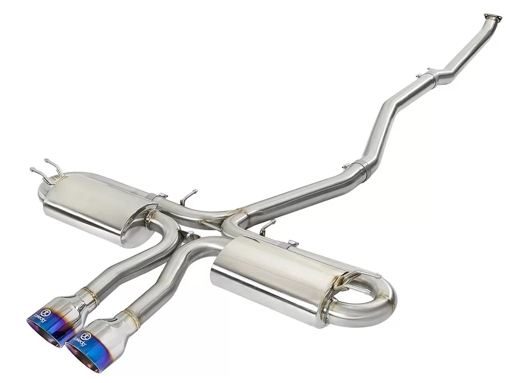 Takeda 3" - 2-1/2" 304 Stainless Catback Exhaust System w/ Blue Flame Tips Honda Civic Si Sedan L4 1.5L 2017-2020 - 49-36621-L
