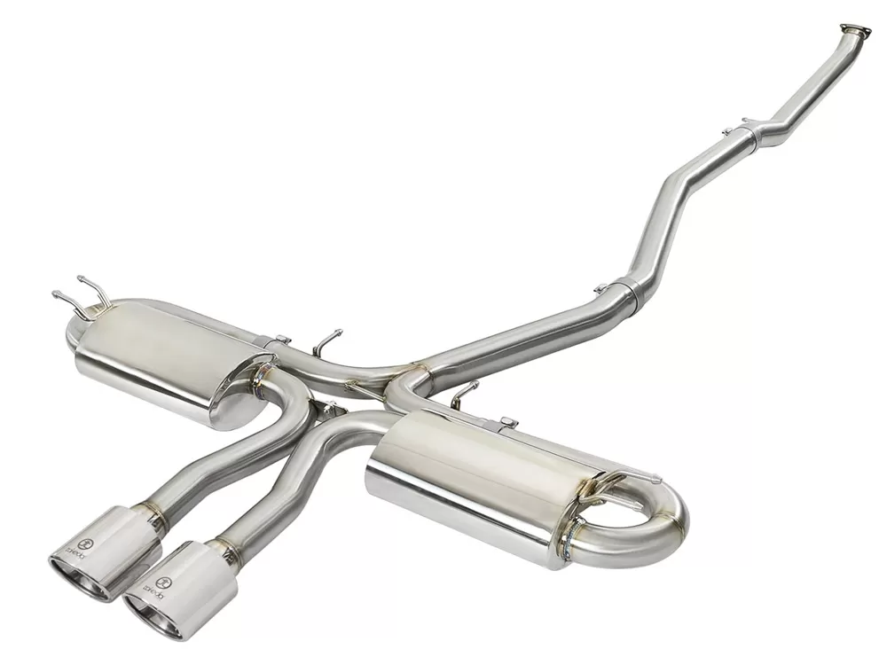 Takeda 3" - 2-1/2" 304 Stainless Catback Exhaust System w/ Polished Tips Honda Civic Si Sedan L4 1.5L 2017-2020 - 49-36621-P