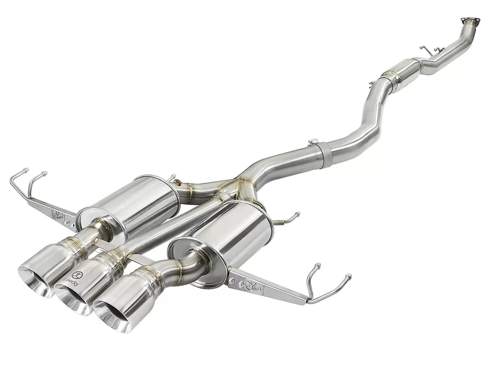 Takeda 3" 304 Stainless Catback Exhaust System w/ Tri-Polished Tips Honda Civic Type R L4 2.0L 2017-2021 - 49-36623-P
