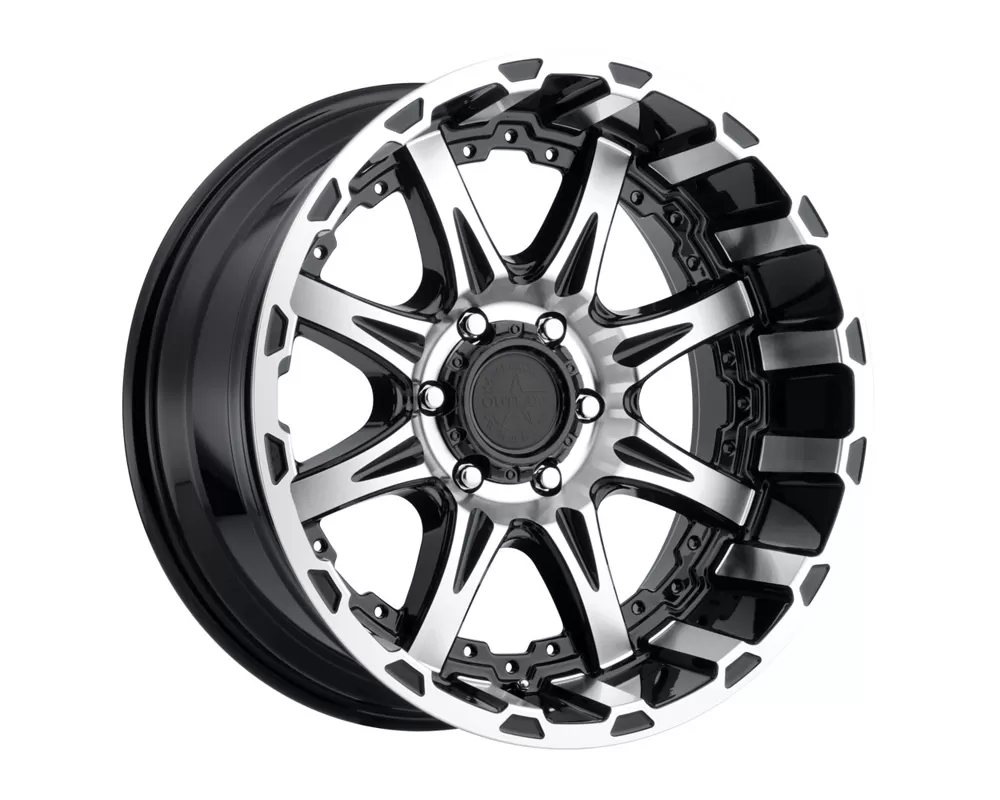 American Outlaw Wheels Doubleshot Black Machined Face Wheel 20x9 5x150 18mm - 127-2950BM