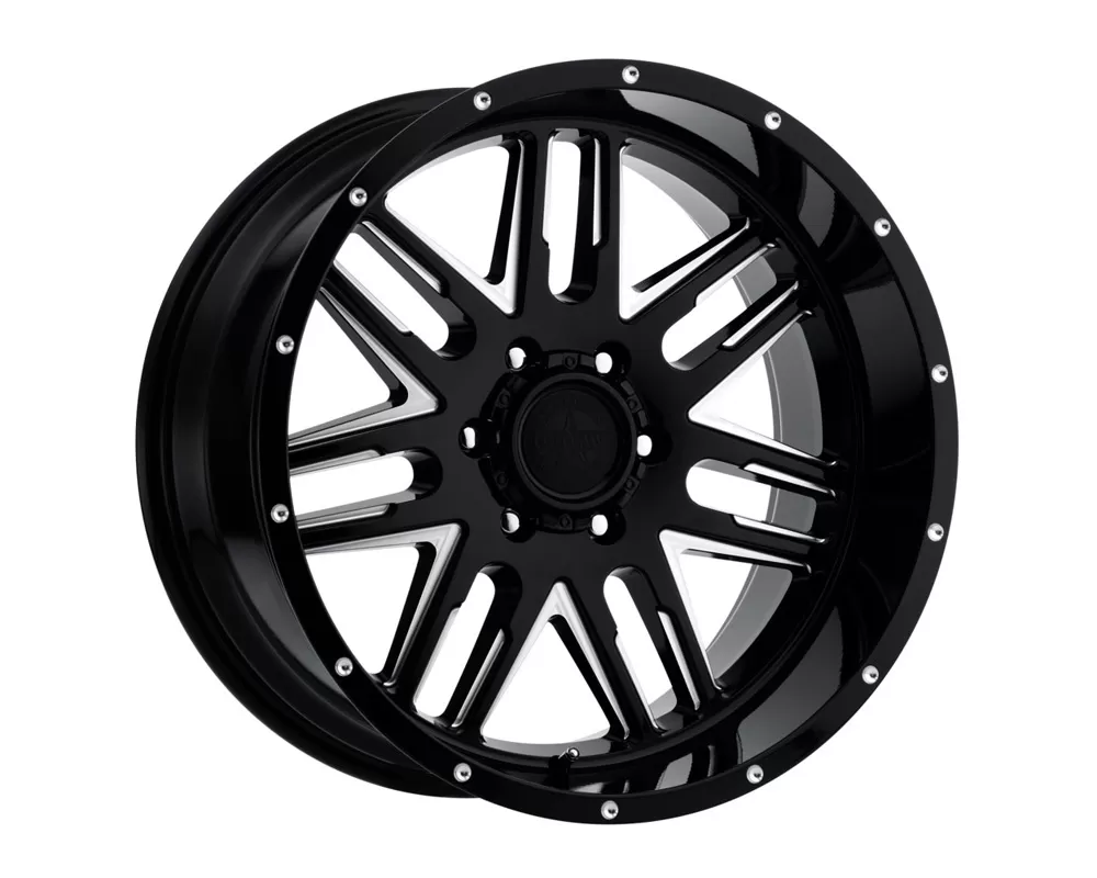 American Outlaw Wheels 12 Gauge Machined Gloss Black Wheel 20x10 8x165.1 -18 - 129-2181GB